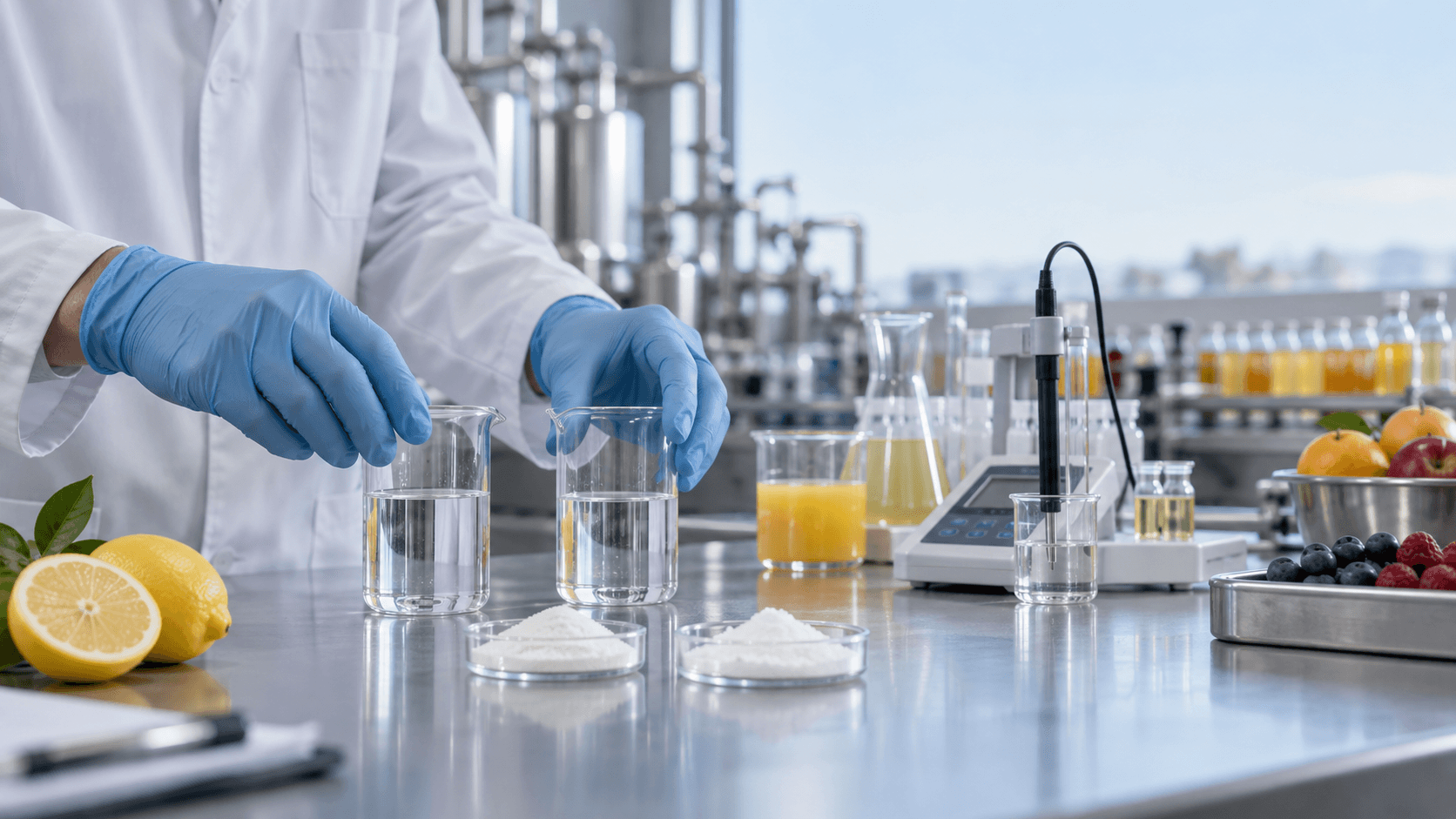 Food formulation laboratory comparing two acid ingredient functions in a controlled trial